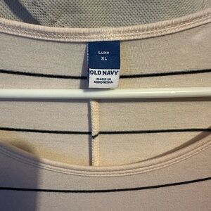 Old Navy Luxe XL Cream and Black Striped Top